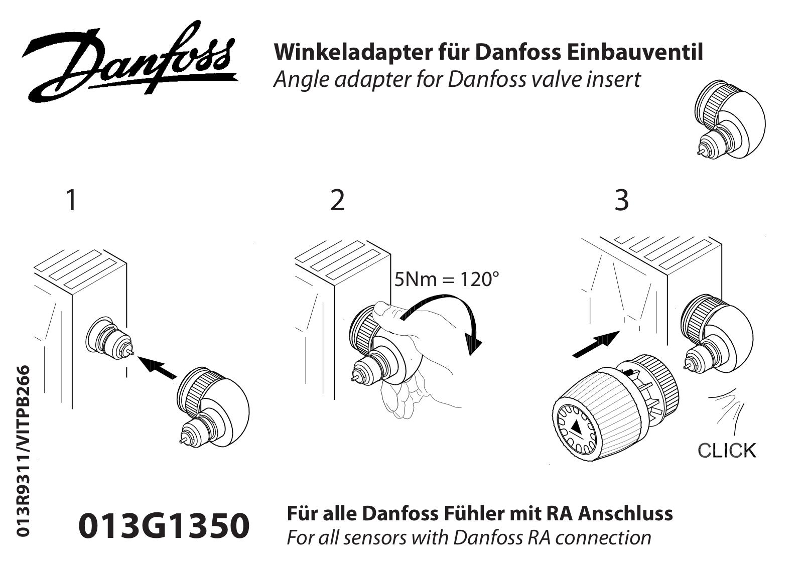 Danfoss 013G1350 Installation guide