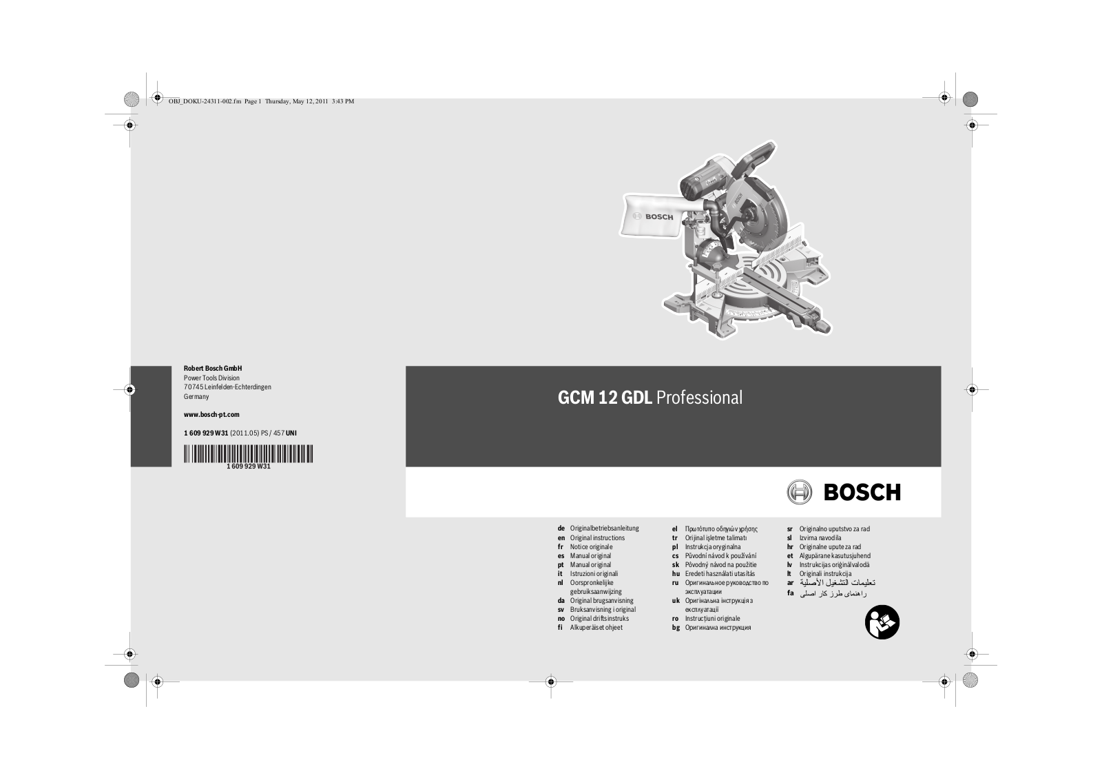 Bosch GCM 12 GDL User Manual