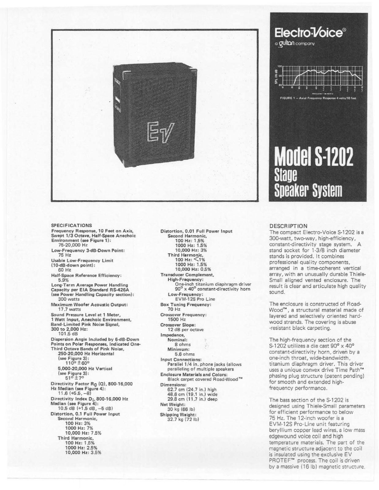 Electro-voice S-1202 DATASHEET