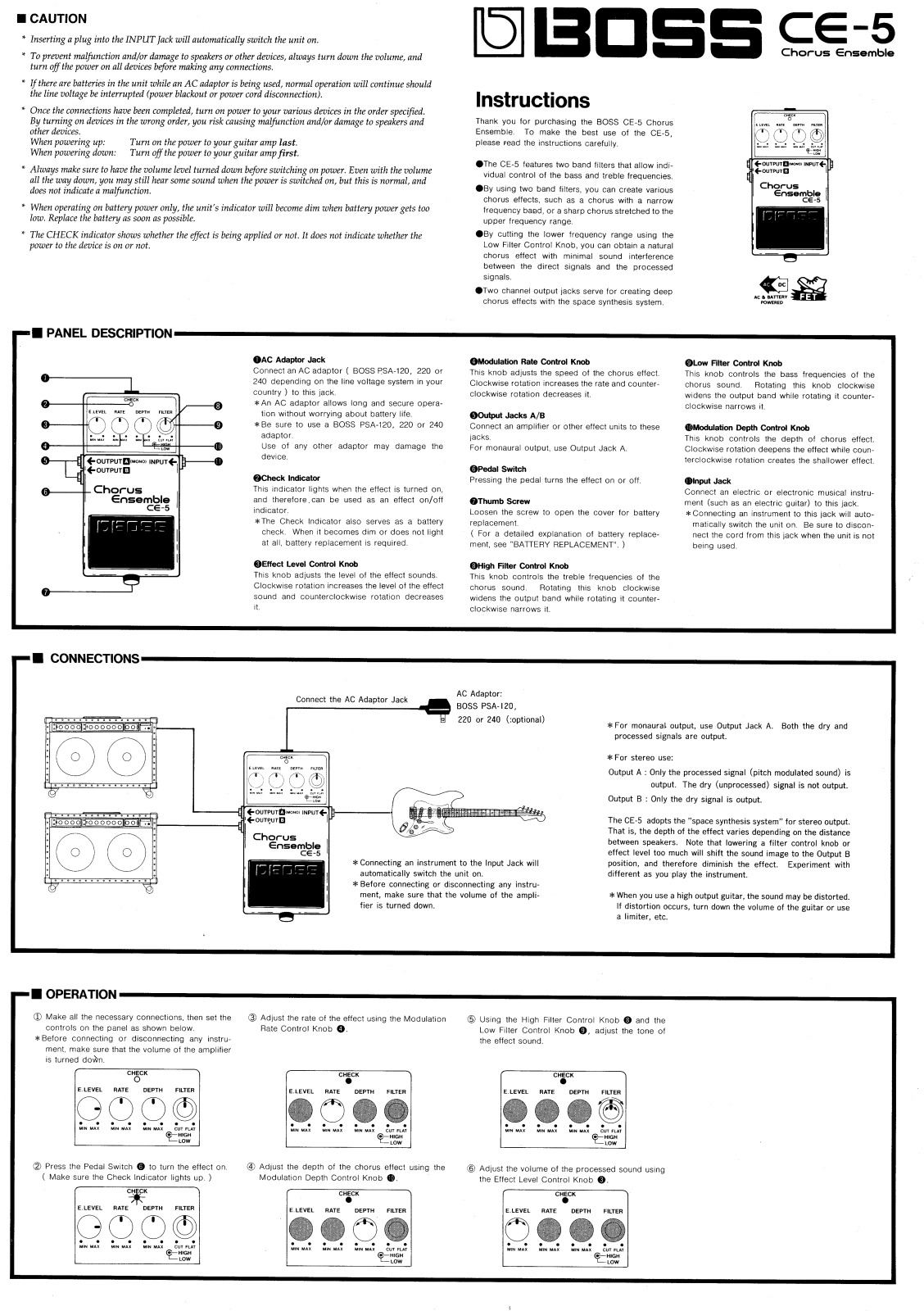 Boss CE-5 User Manual