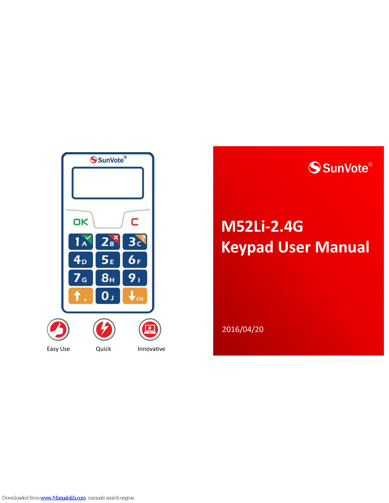 SunVote M52Li-2.4G User Manual