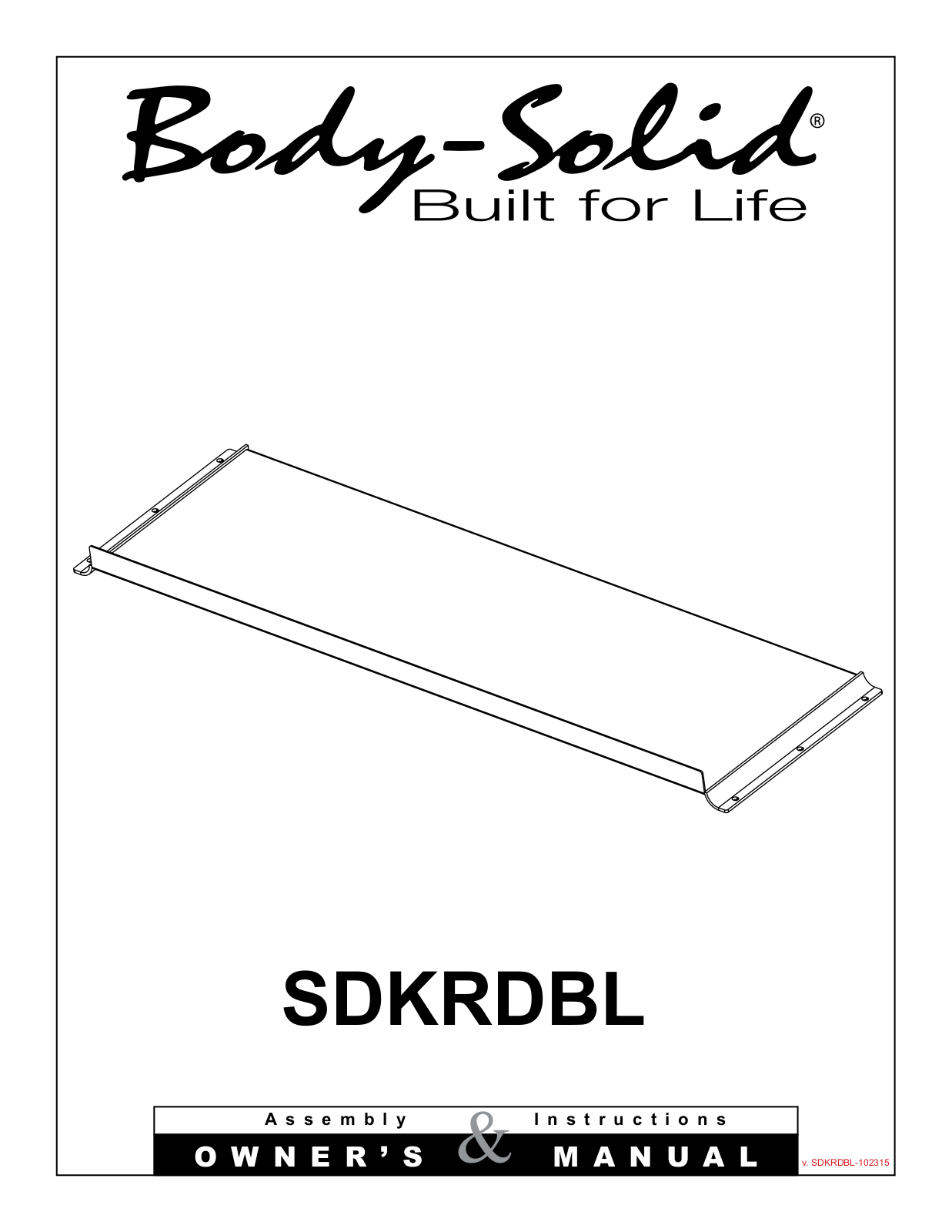 Body Solid SDKR1000P1, SDKR1000P2 Assembly Guide