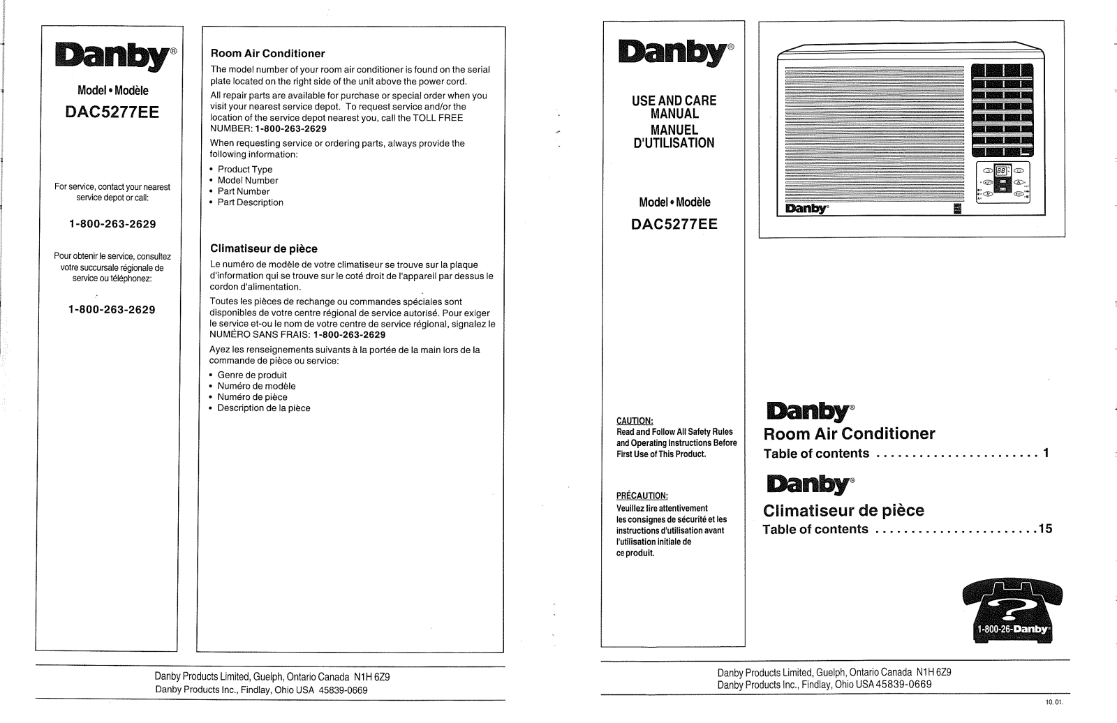 Danby DAC5277EE User Manual