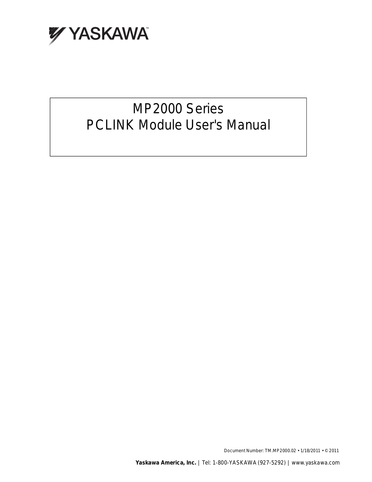 Yaskawa MP2000 Series User Manual