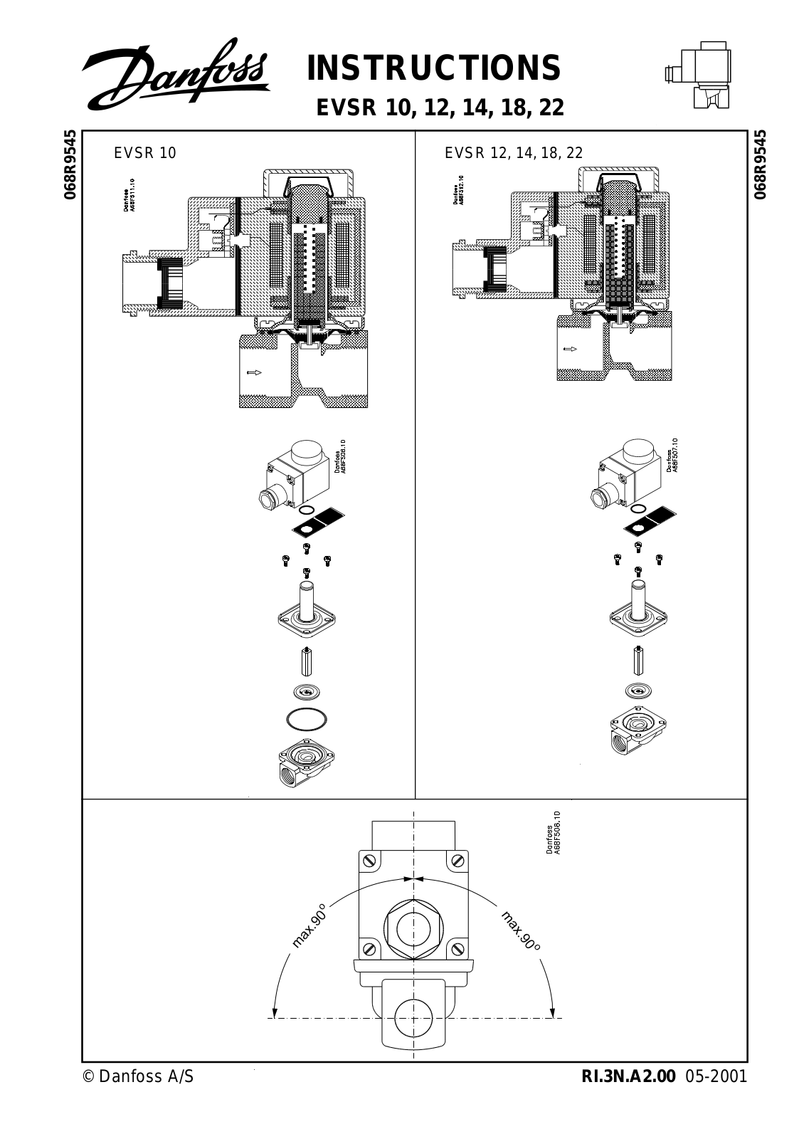 Danfoss EVSR 10, EVSR 12, EVSR 14, EVSR 18, EVSR 22 Installation guide