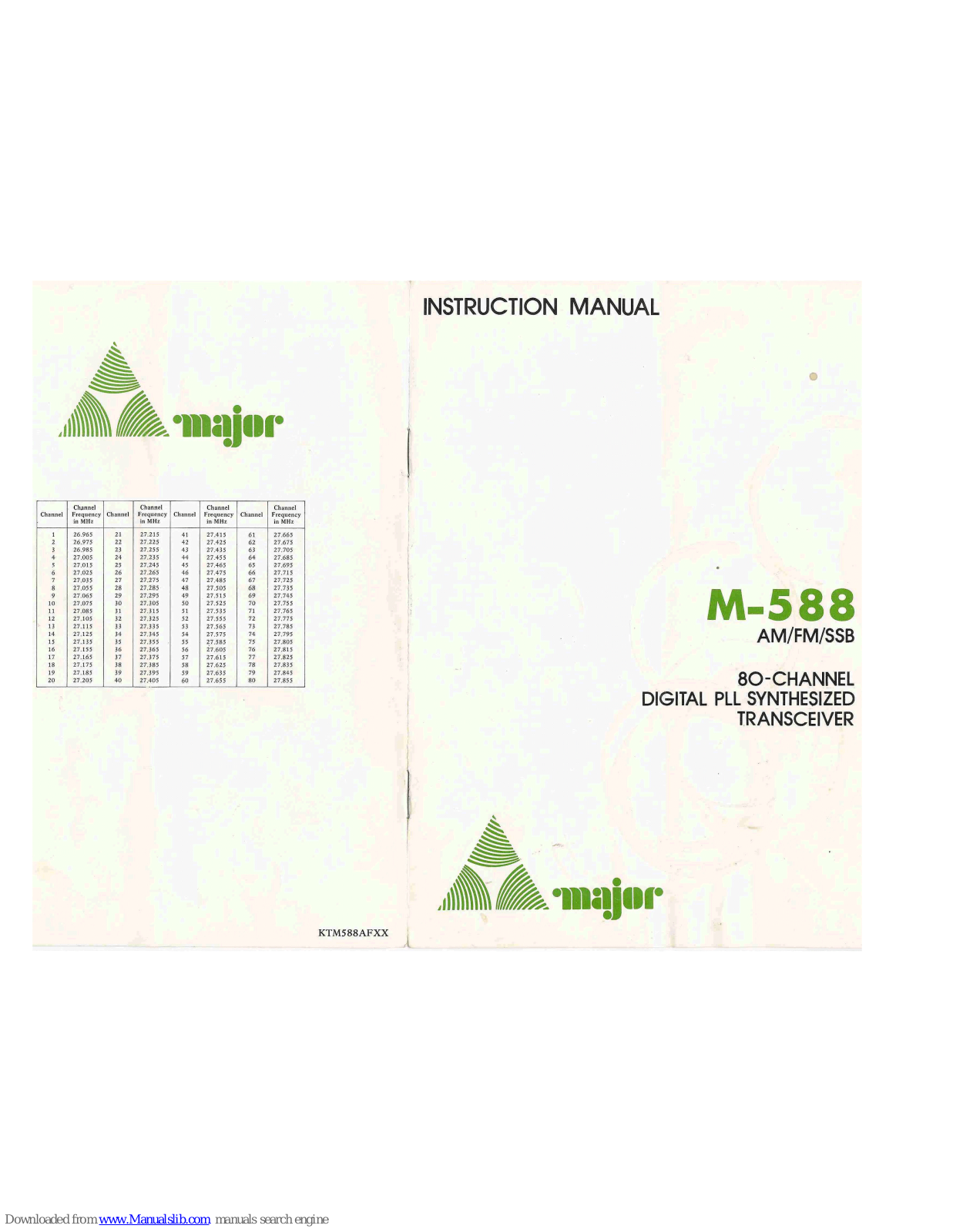 Major M-588 Instruction Manual