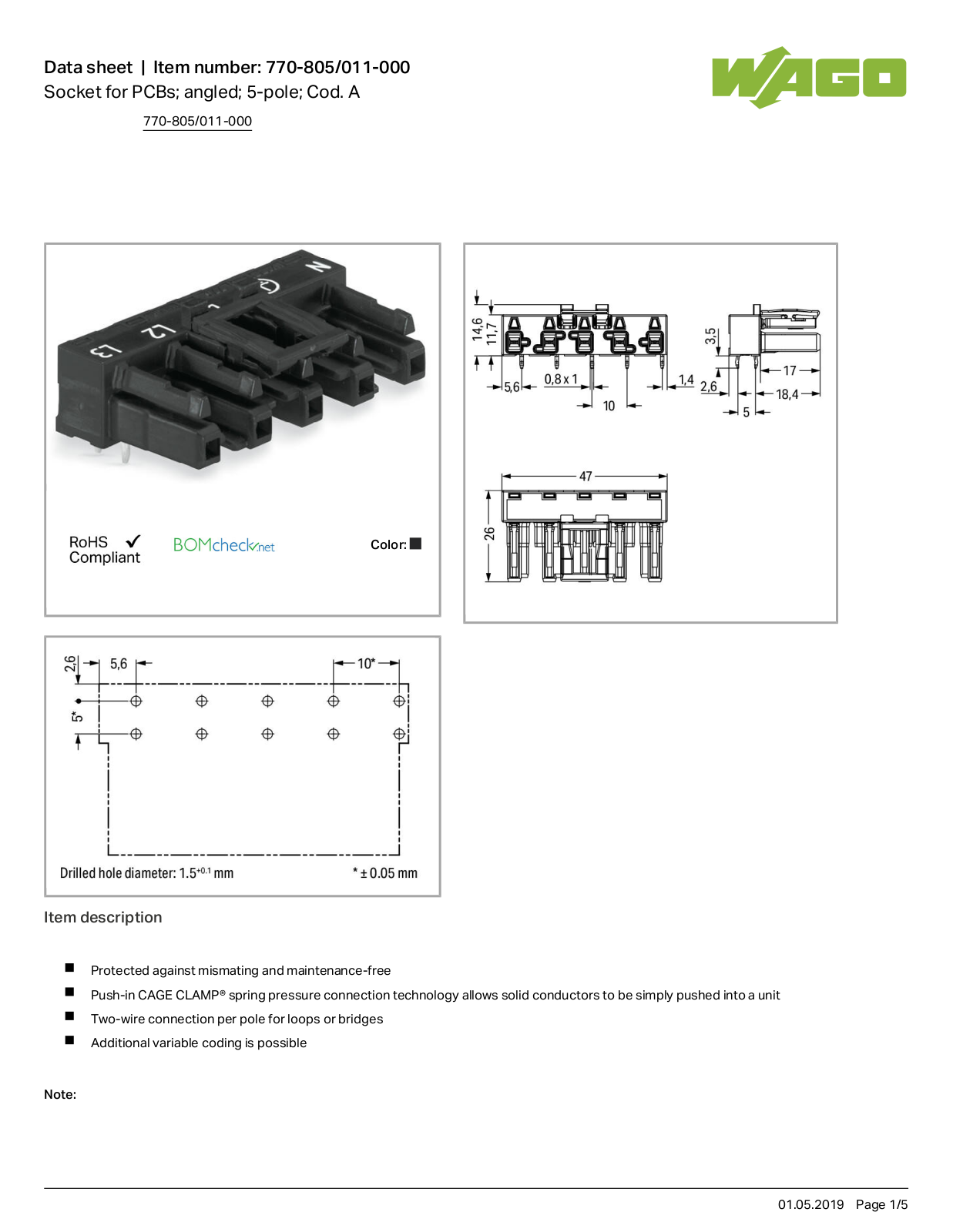 Wago 770-805/011-000 Data Sheet