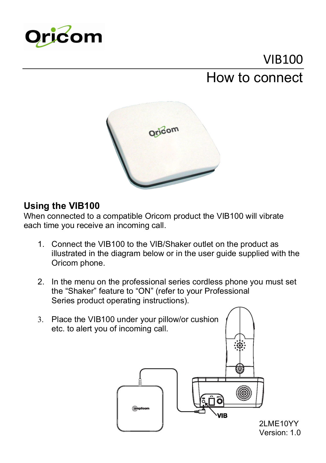 Oricom VIB100 User Manual