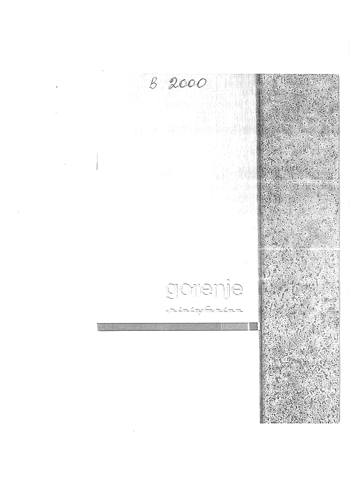 Gorenje B 2000 P2 User manual