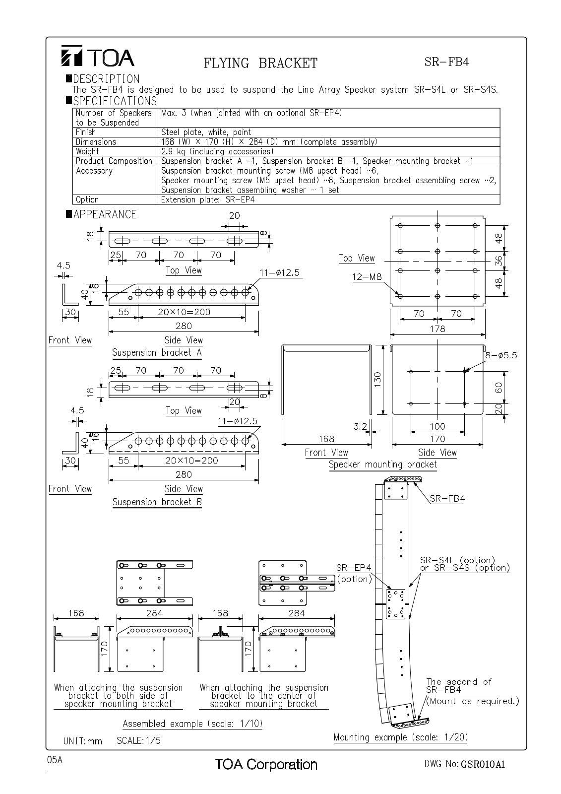 TOA SR-FB4 User Manual