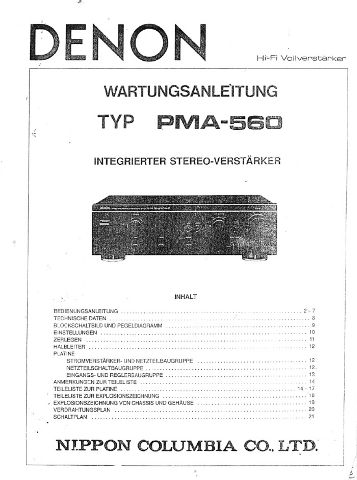 Denon PMA-560 Service Manual 1