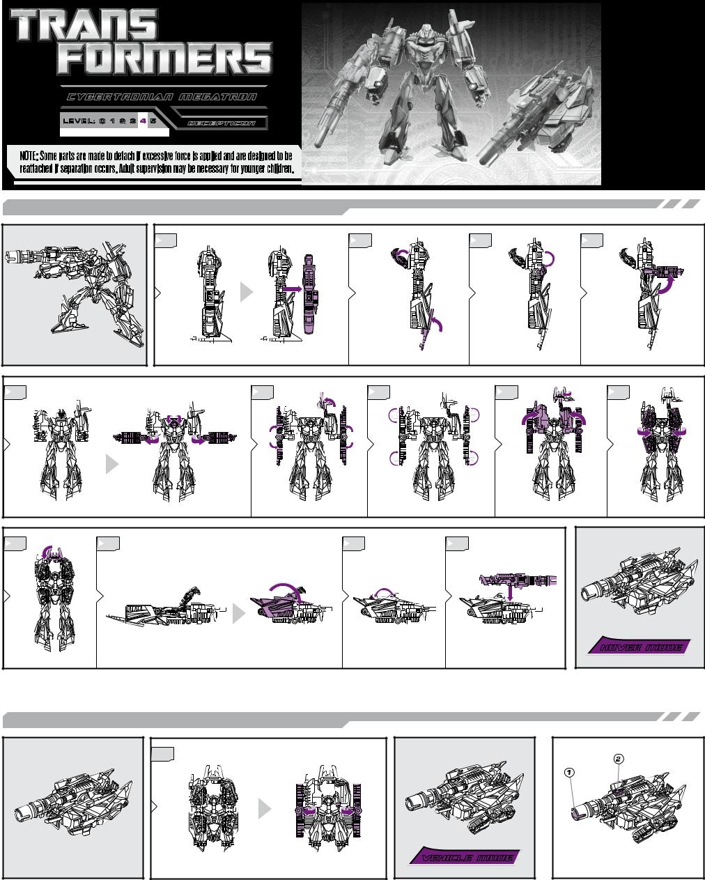 HASBRO Transformers Cybertronian Megatron User Manual