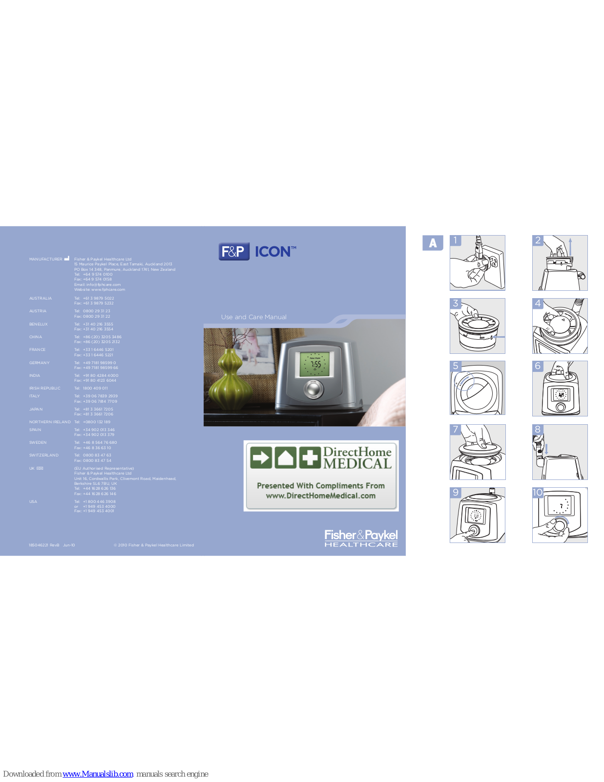 Fisher & Paykel F&P ICON Use And Care Manual