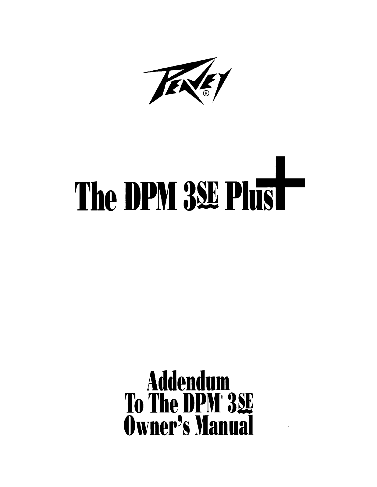 Peavey DPM 3SE PLUS Owners Manual