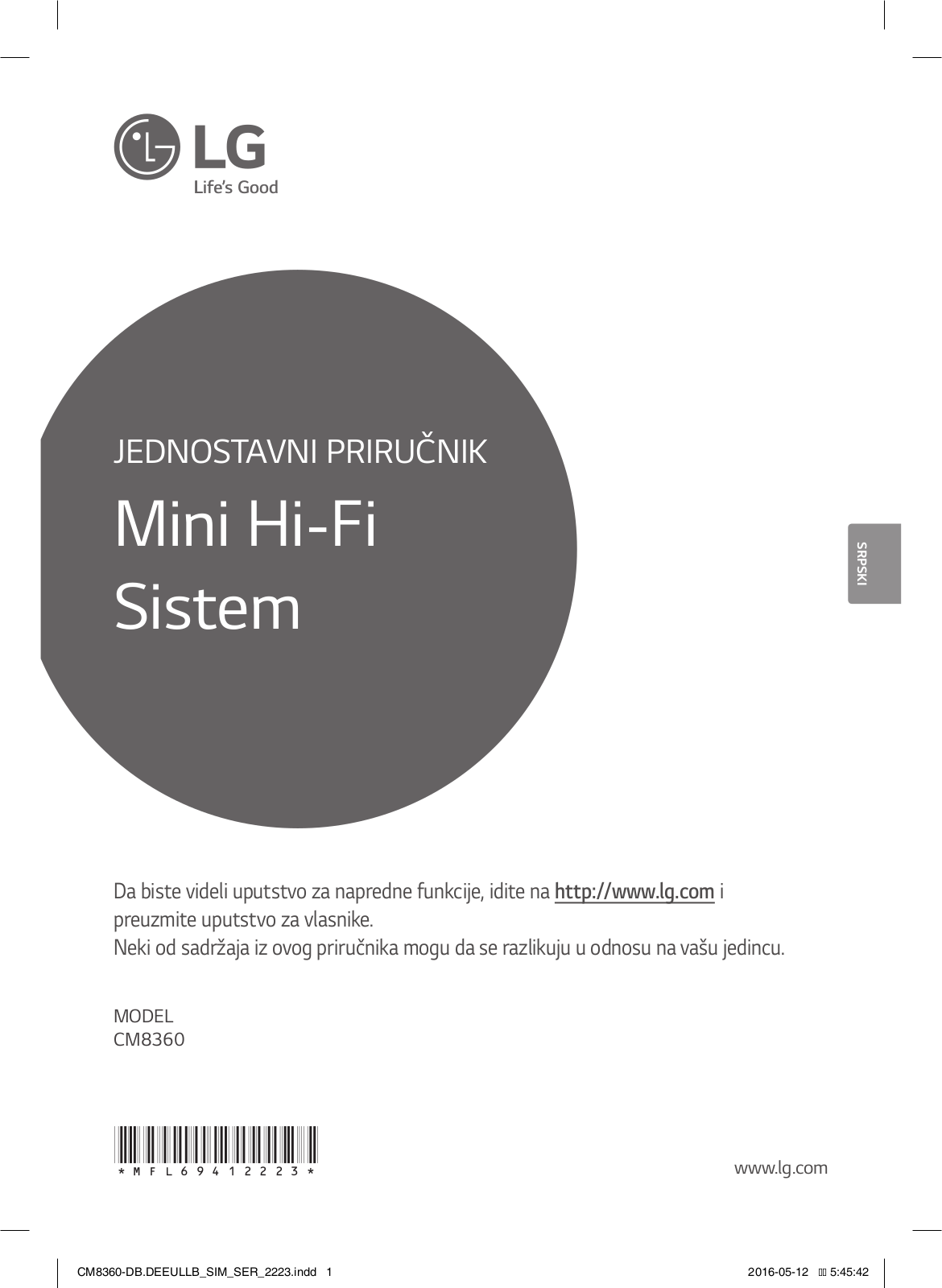 LG CM8360 User guide