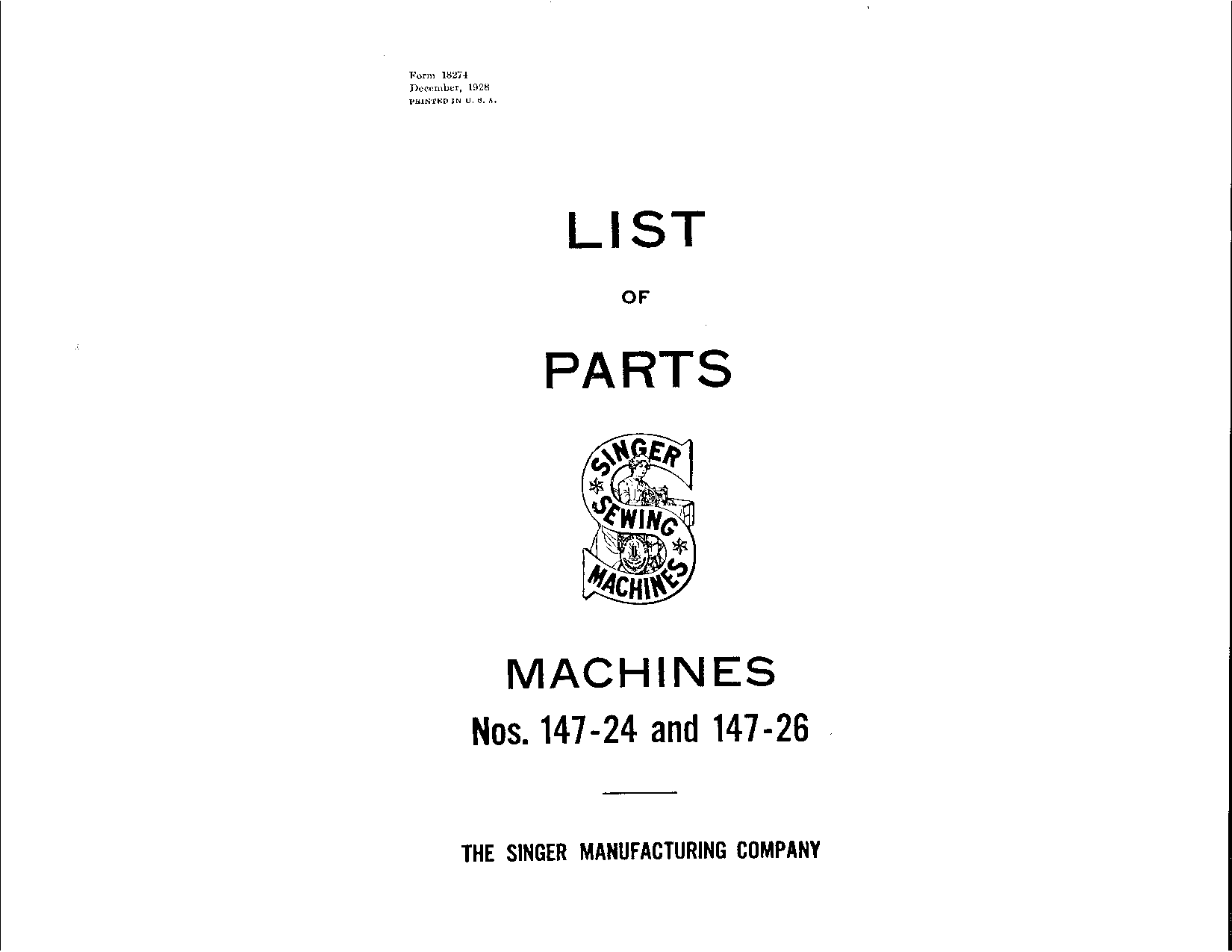 Singer 147-26, 147-24 User Manual