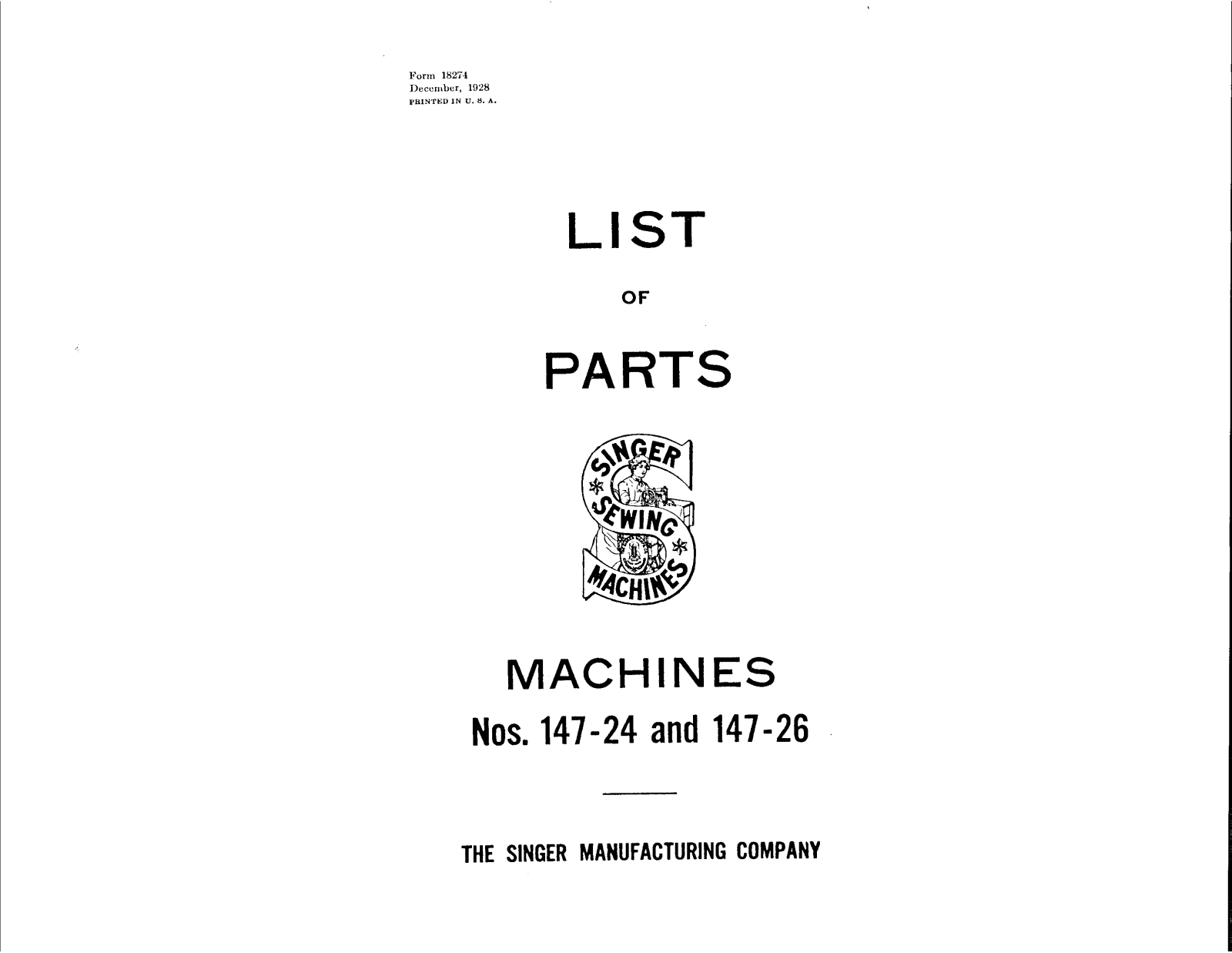 Singer 147-26, 147-24 User Manual