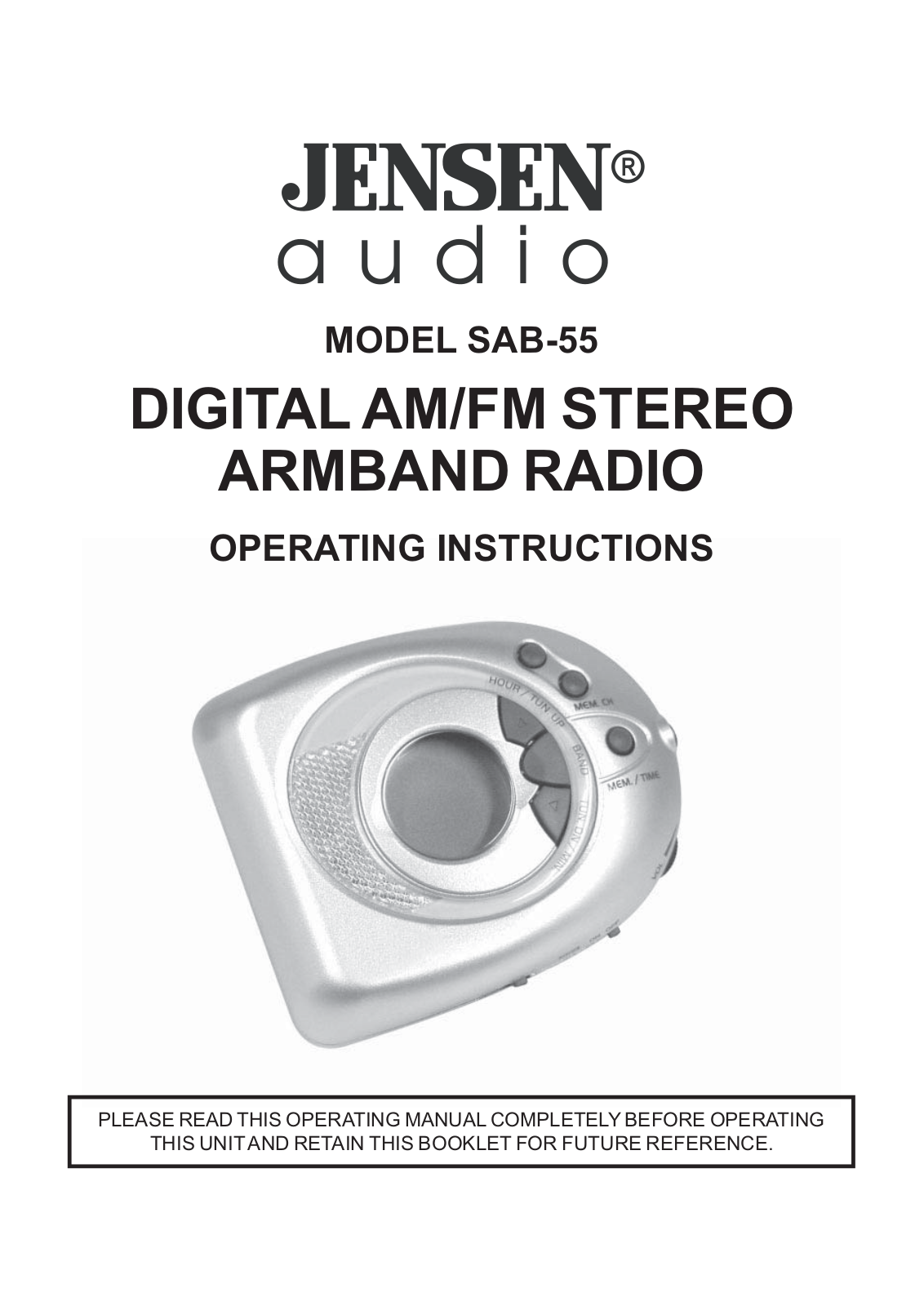 Jensen SAB-55 User Manual
