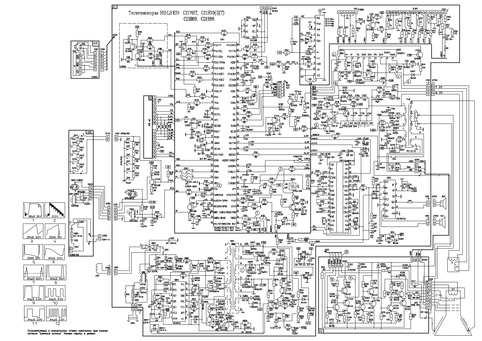 Rolsen C2170IT, C21R70, C21R68, C21R80 Schematic