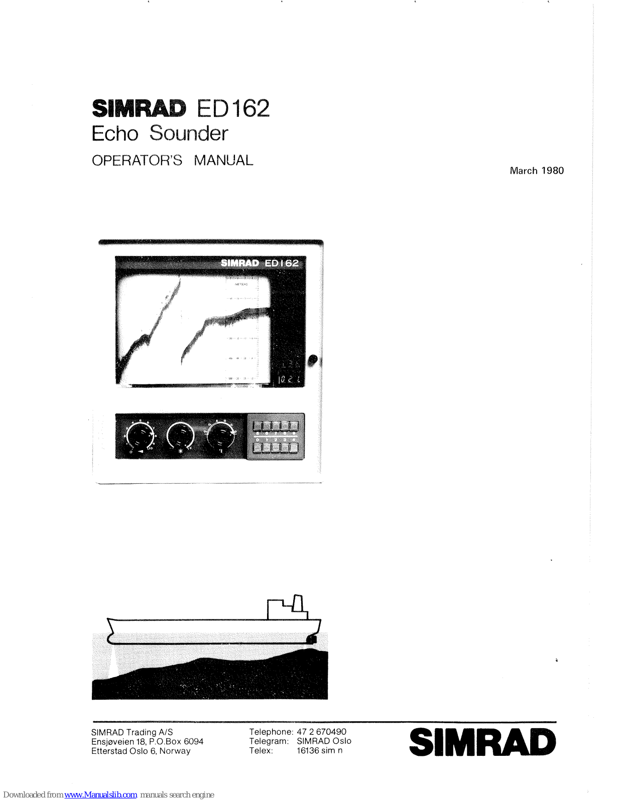 Simrad ED162 Operator's Manual