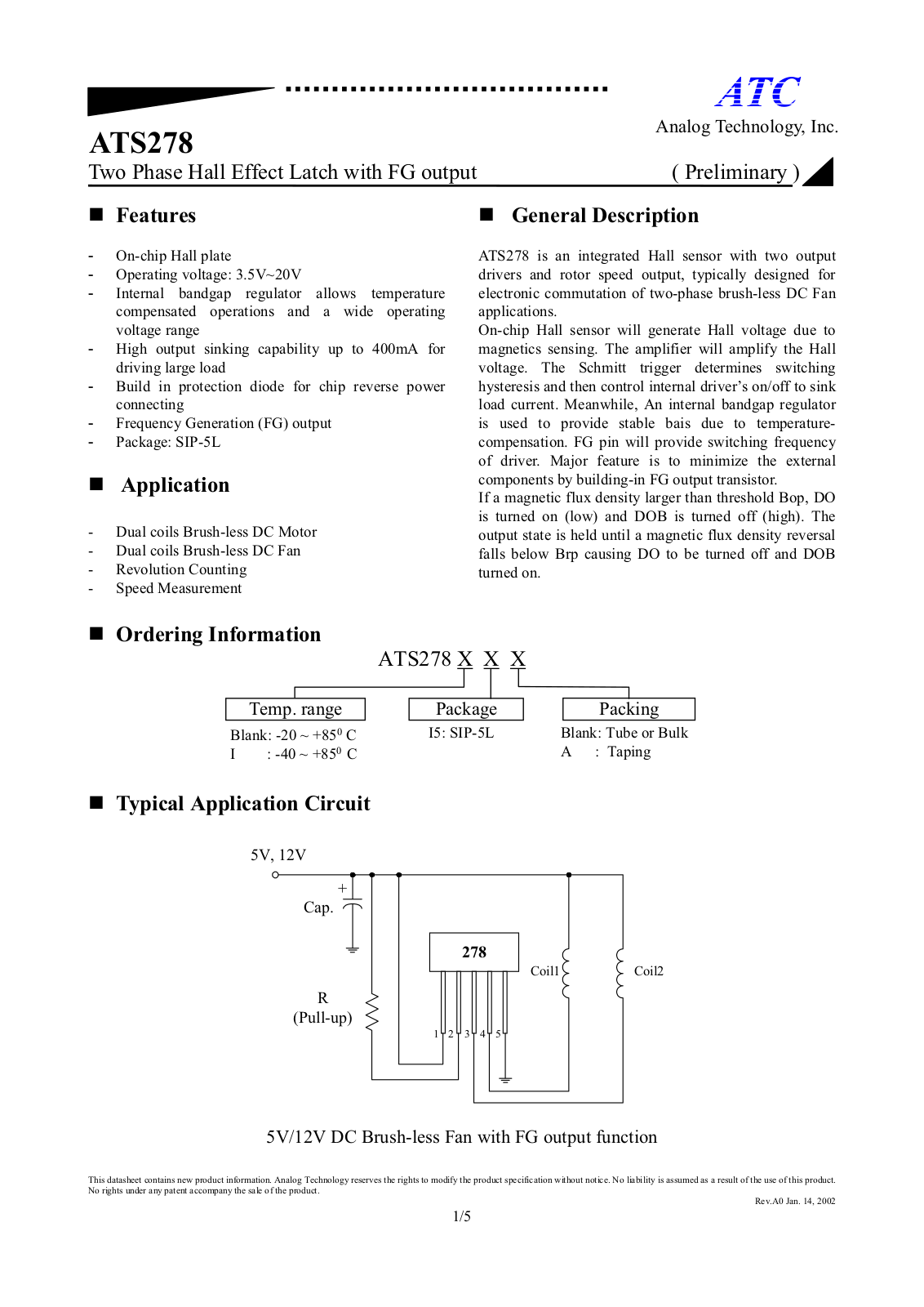 ATC ATS278I5A, ATS278I5, ATS2785A, ATS2785 Datasheet