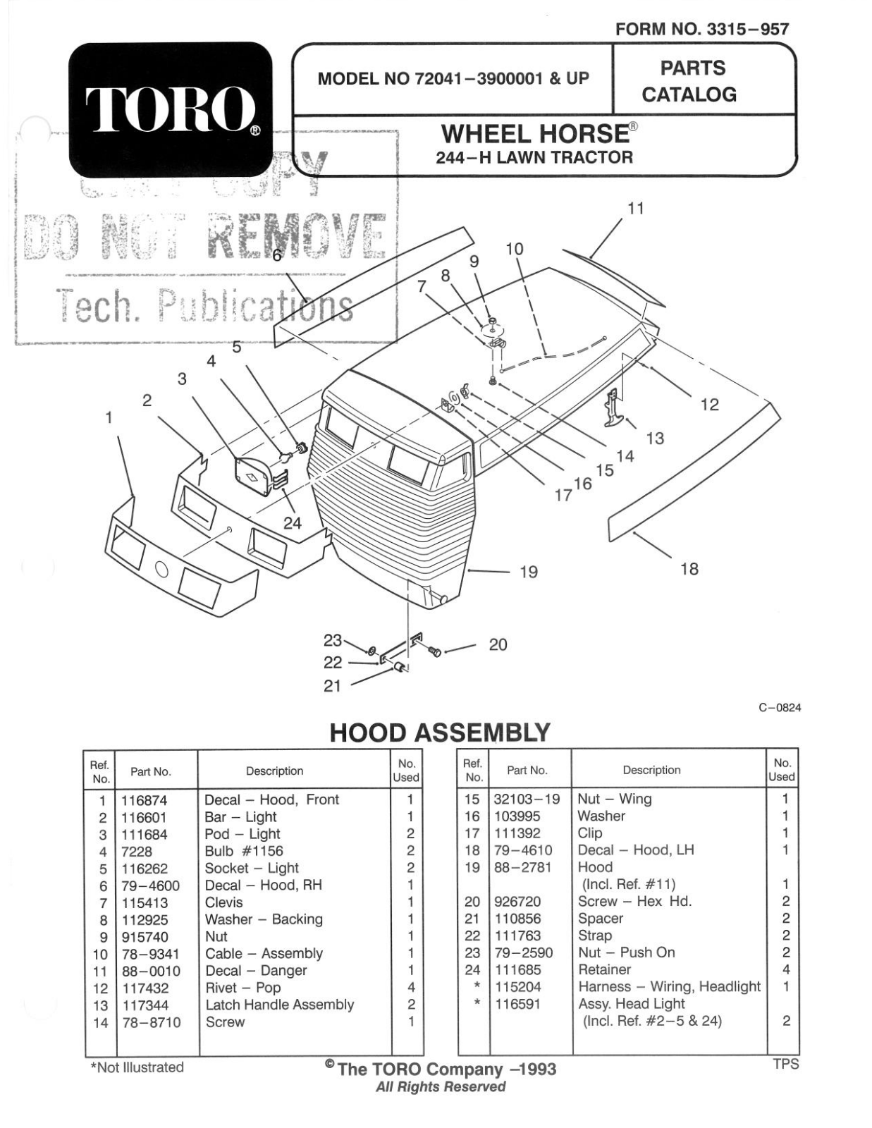 Toro 72041 Parts Catalogue