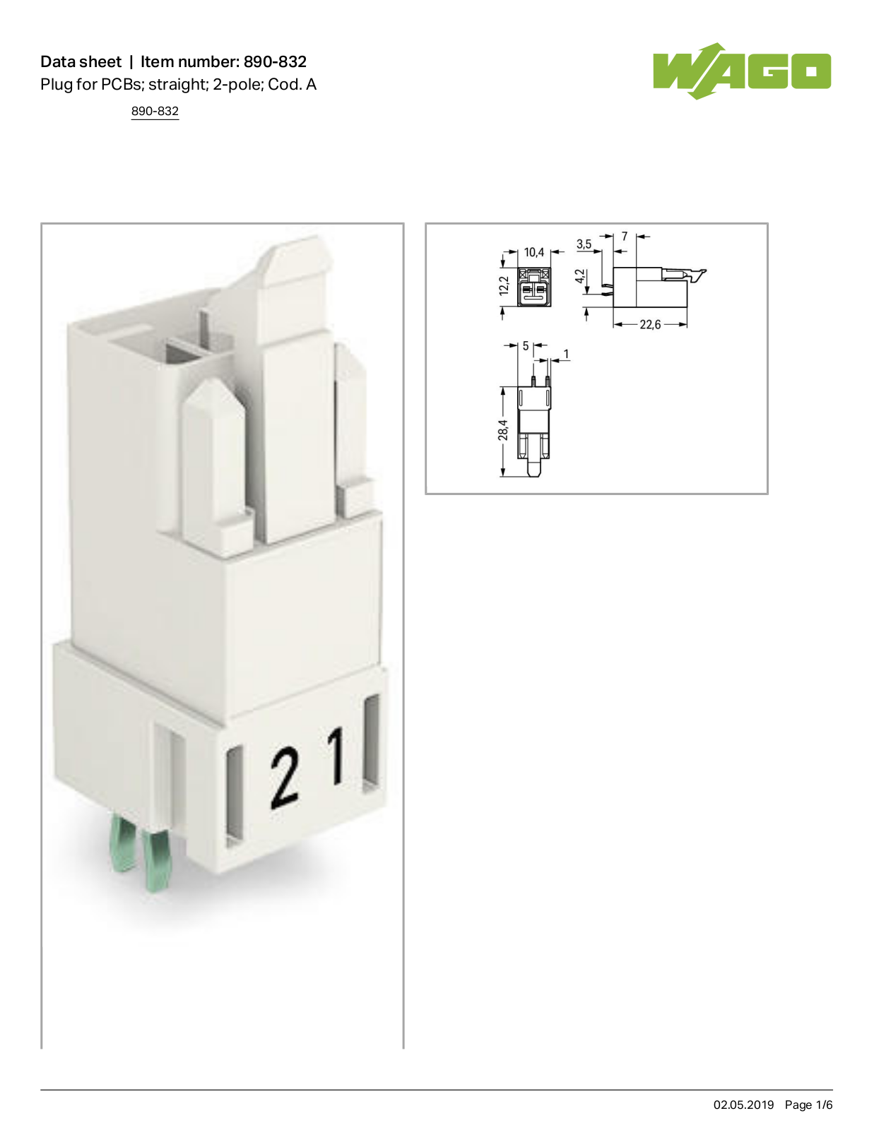 Wago 890-832 Data Sheet