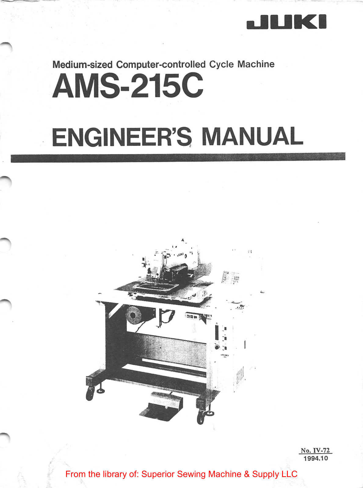 Juki AMS-215C Manual