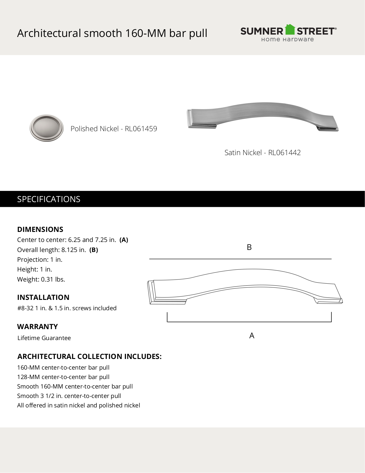 Sumner Street Home Hardware CTHD1120 Specification - ManualMachine.com