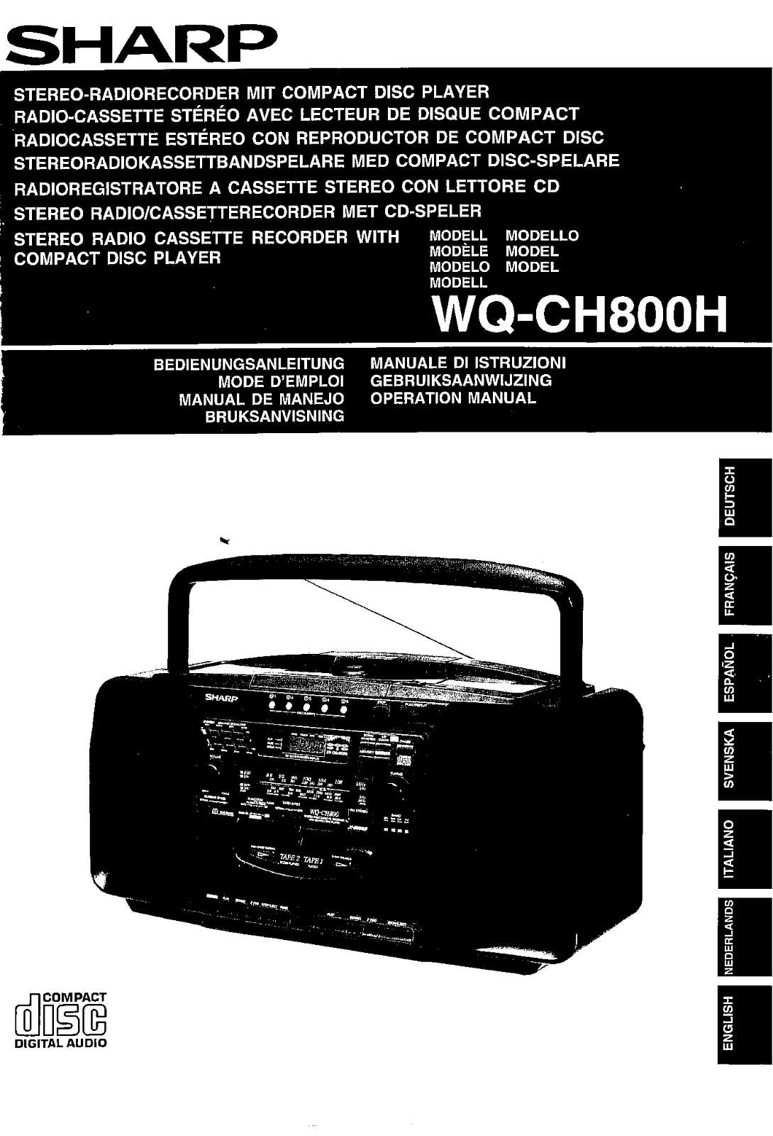 Sharp WQ-CH800H Manual
