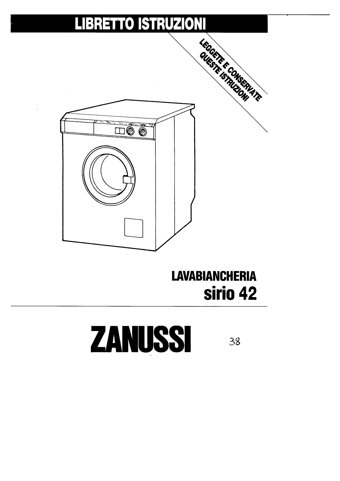 Zanussi SIRIO 42 User Manual