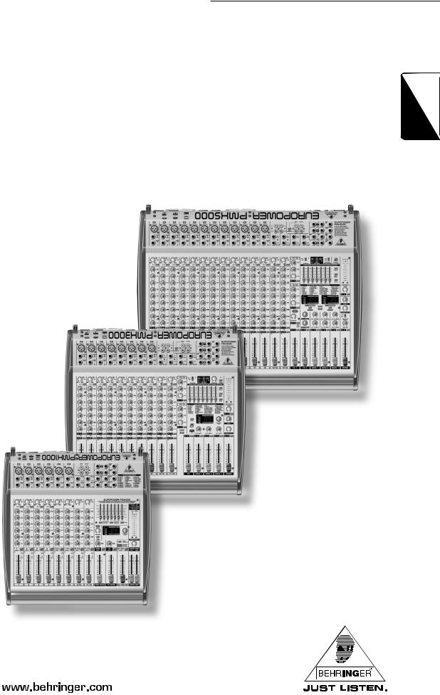 Behringer PMX1000, PMX5000, PMX3000 User Manual