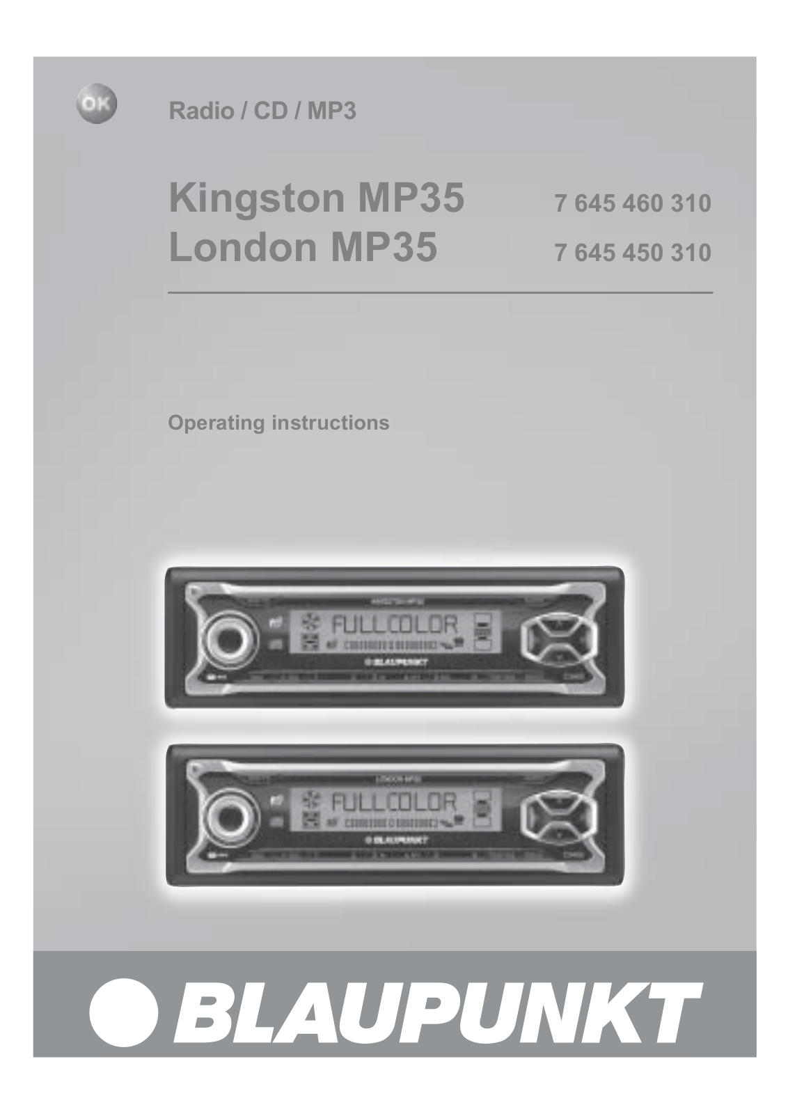 Blaupunkt London-MP-35 Owners Manual