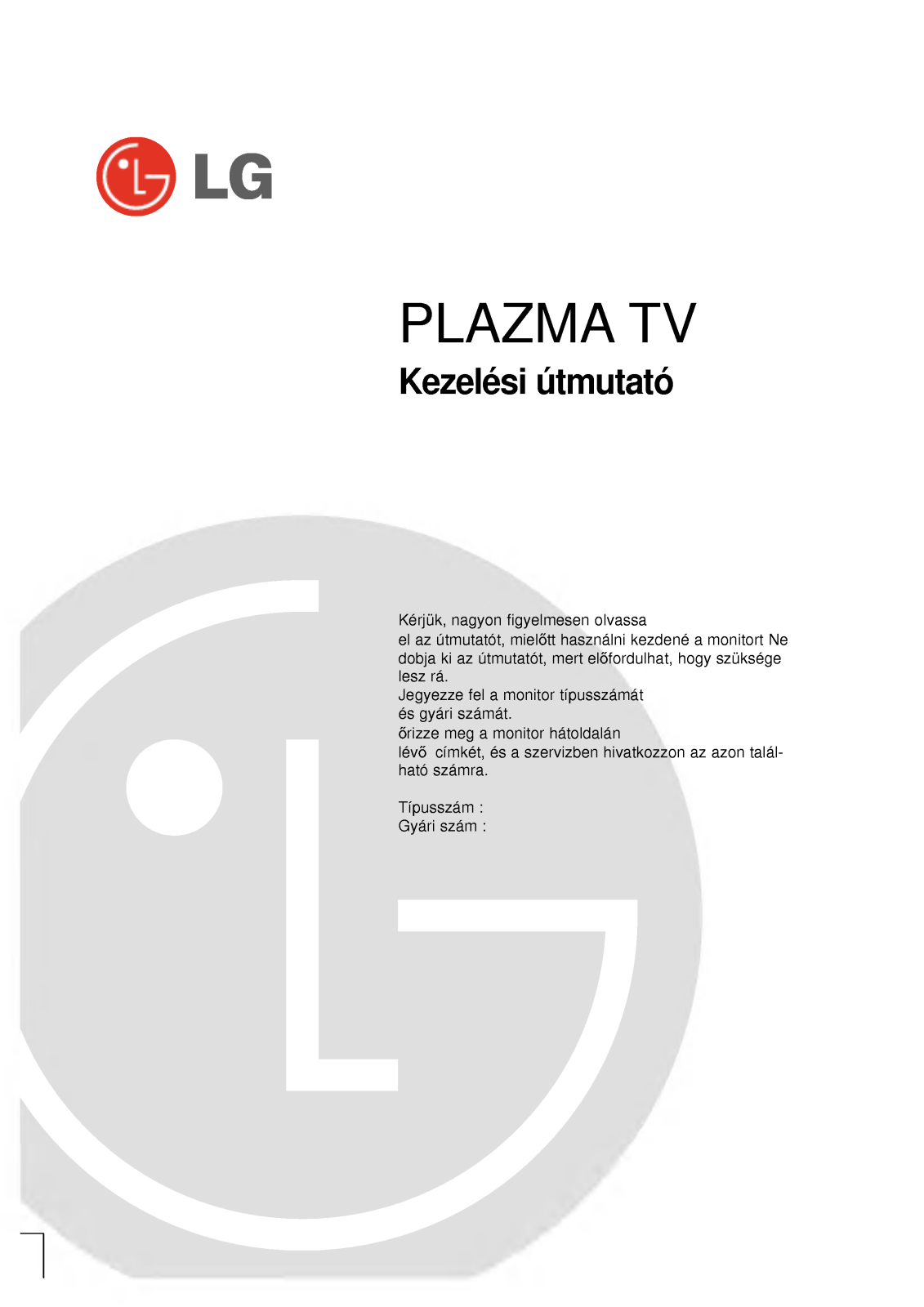 LG 42PX4R User manual