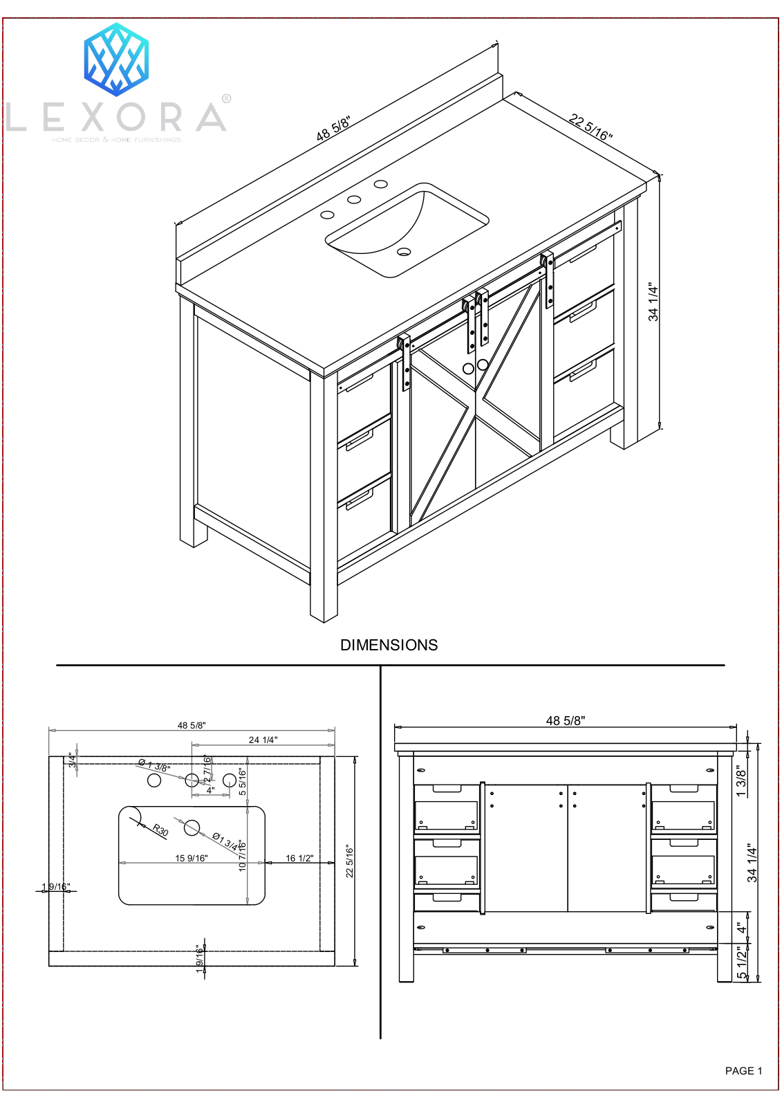 Lexora LM342230SH00M28, LM342248SA00M44, LM342248SAAS000, LM342248SB00M44, LM342248SCCSM44 Specifications - ManualMachine.com