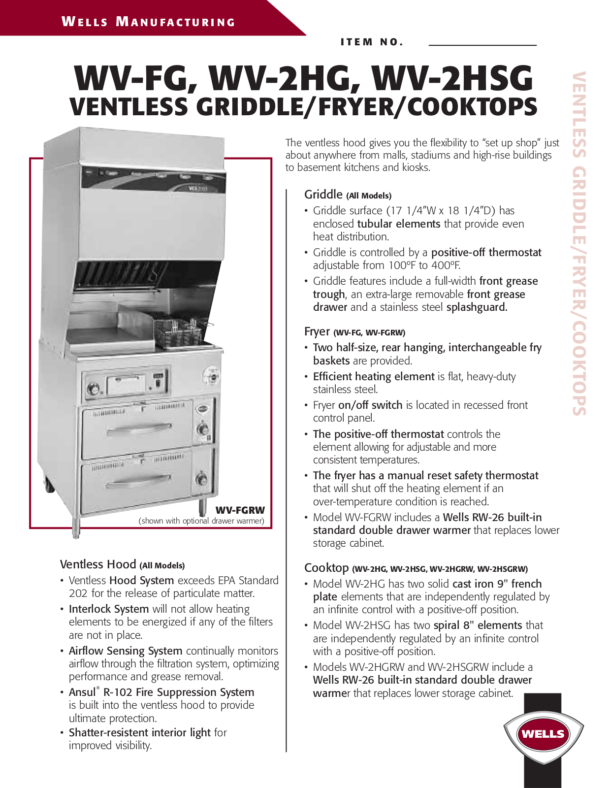 Wells WV-2HG User Manual