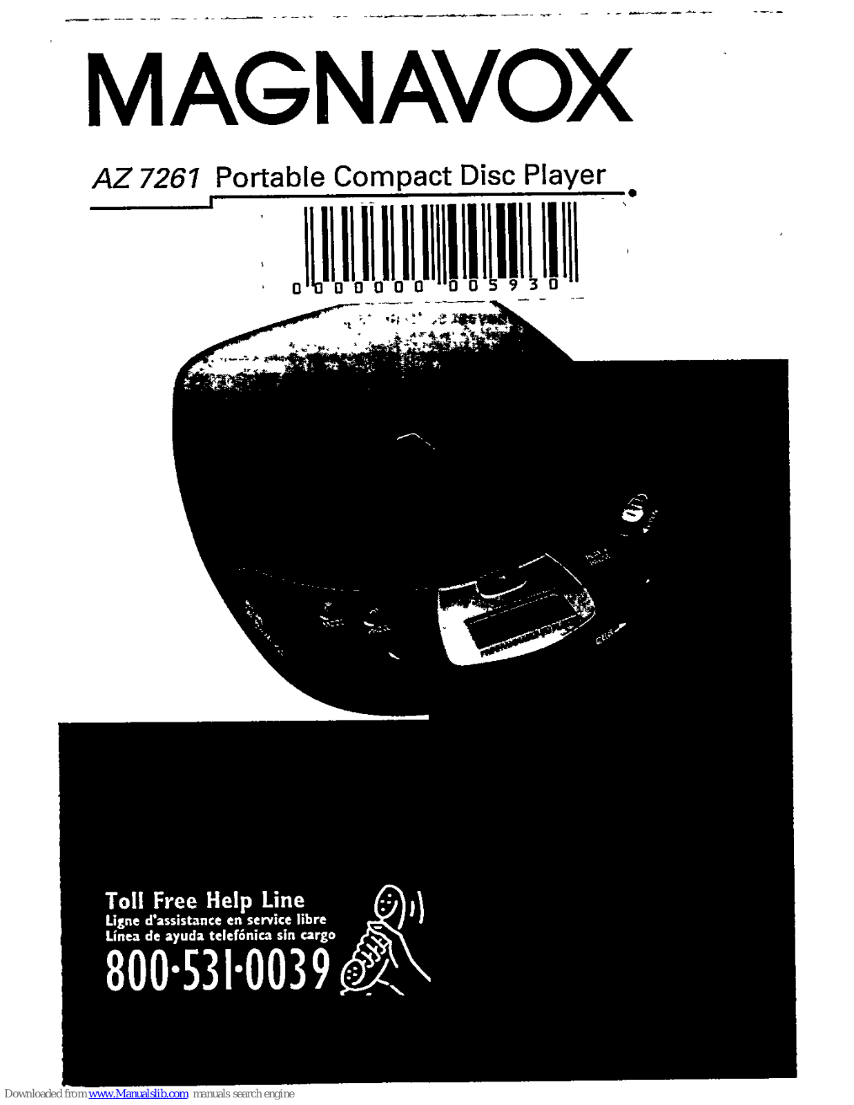 Magnavox AZ7261 - Cd Personal, AZ 7261 User Manual