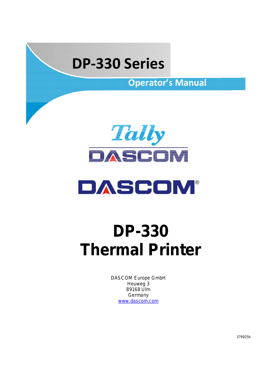 Jiangmen Dascom Computer Peripherals DP330L User Manual