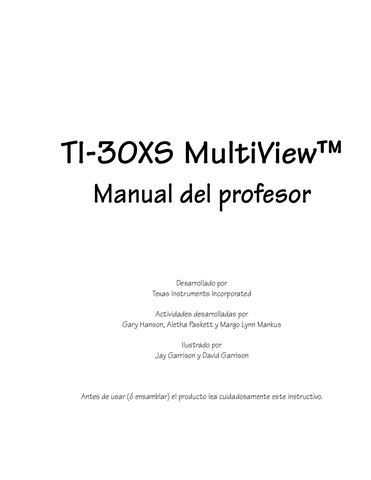 Texas Instruments TI-30XS MultiView Guide