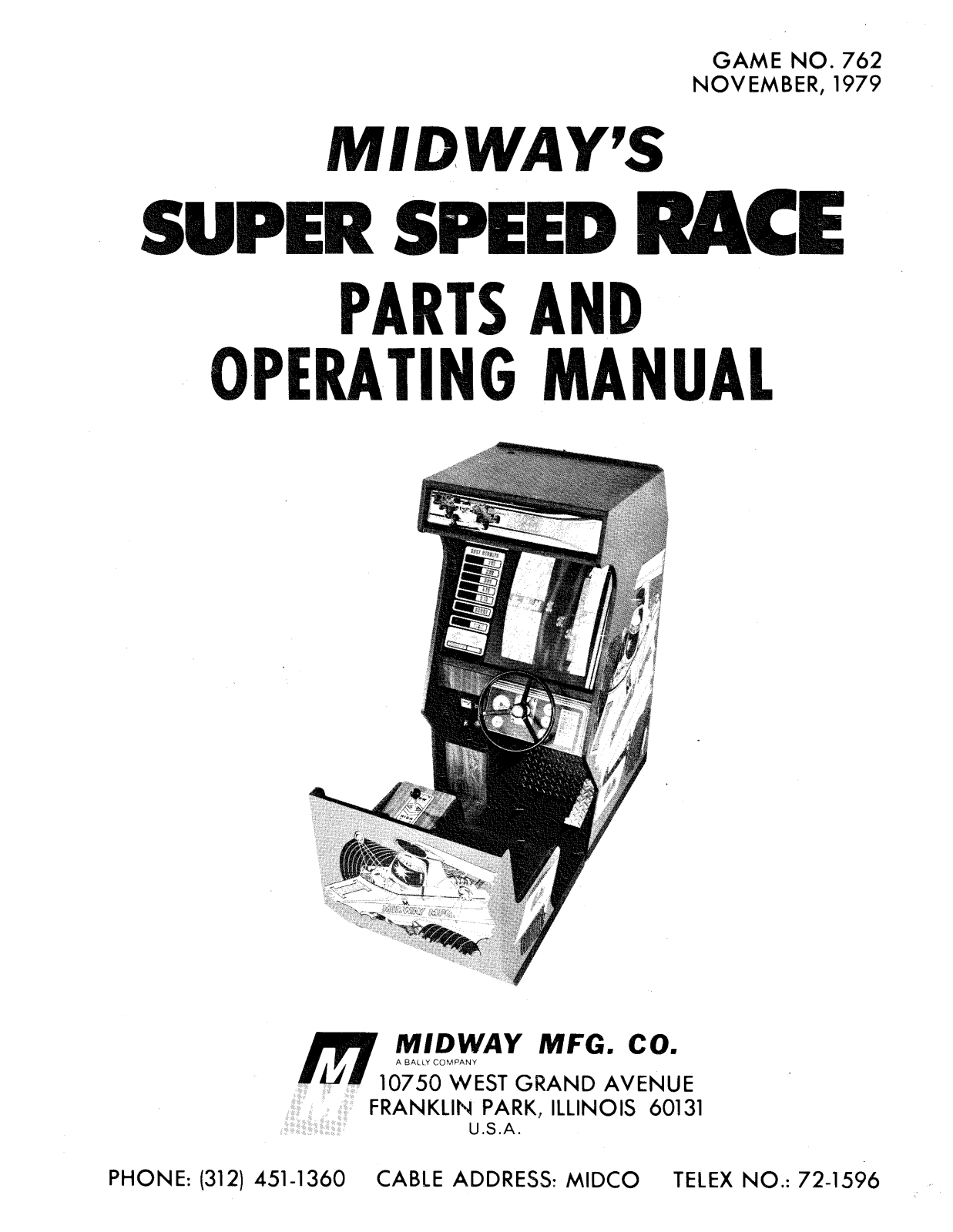 midway Super Speed Race User Guide - ManualMachine.com