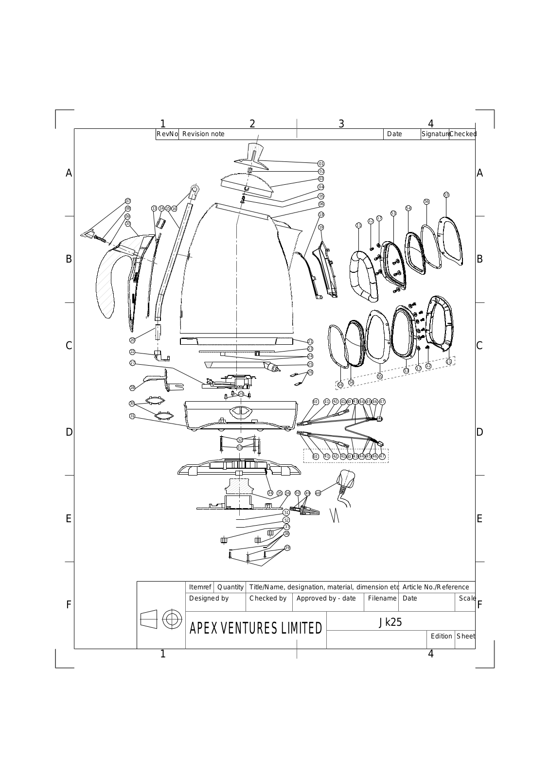 Vitek JK25 Explode drawing