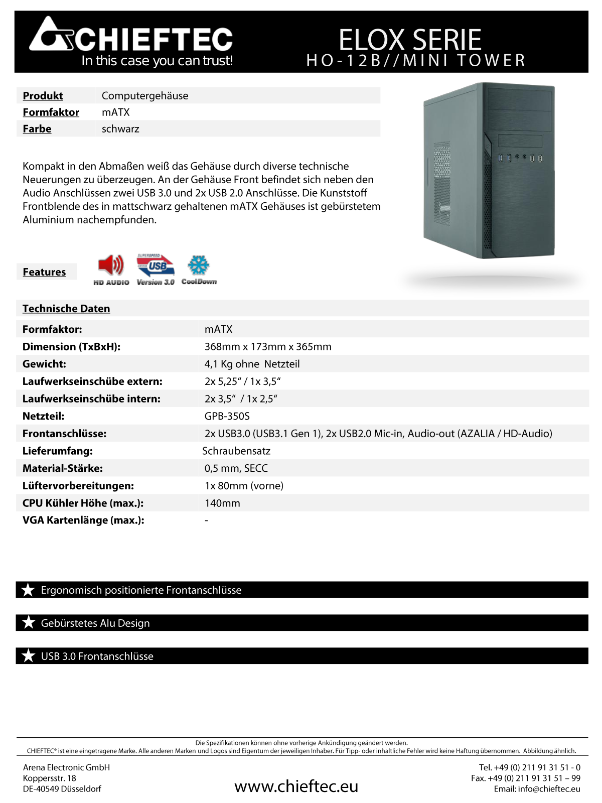 Chieftec HO-12B-350GPB User Manual