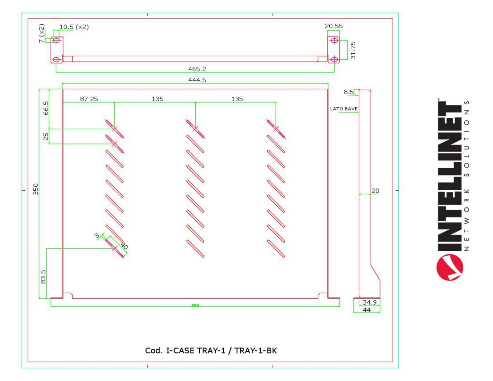 Intellinet I-CASE TRAY-1, I-CASE TRAY-1-BK Drawing - ManualMachine.com