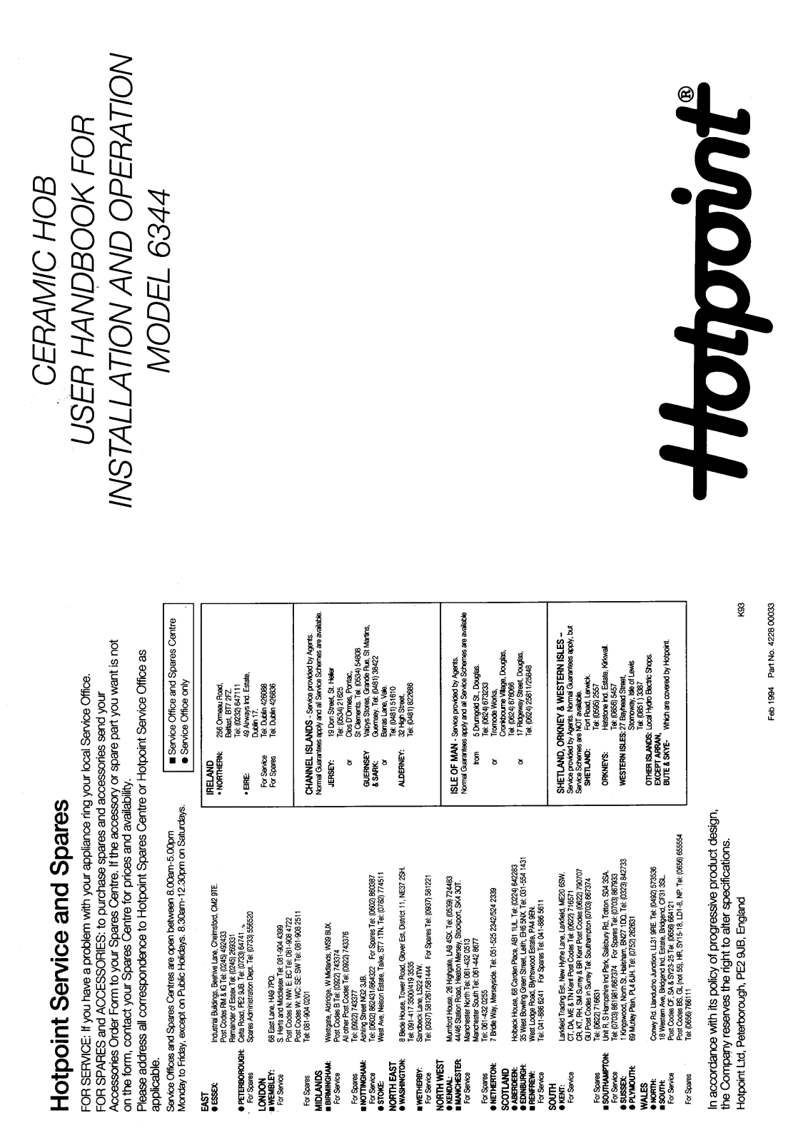 Hotpoint 6344 User Manual