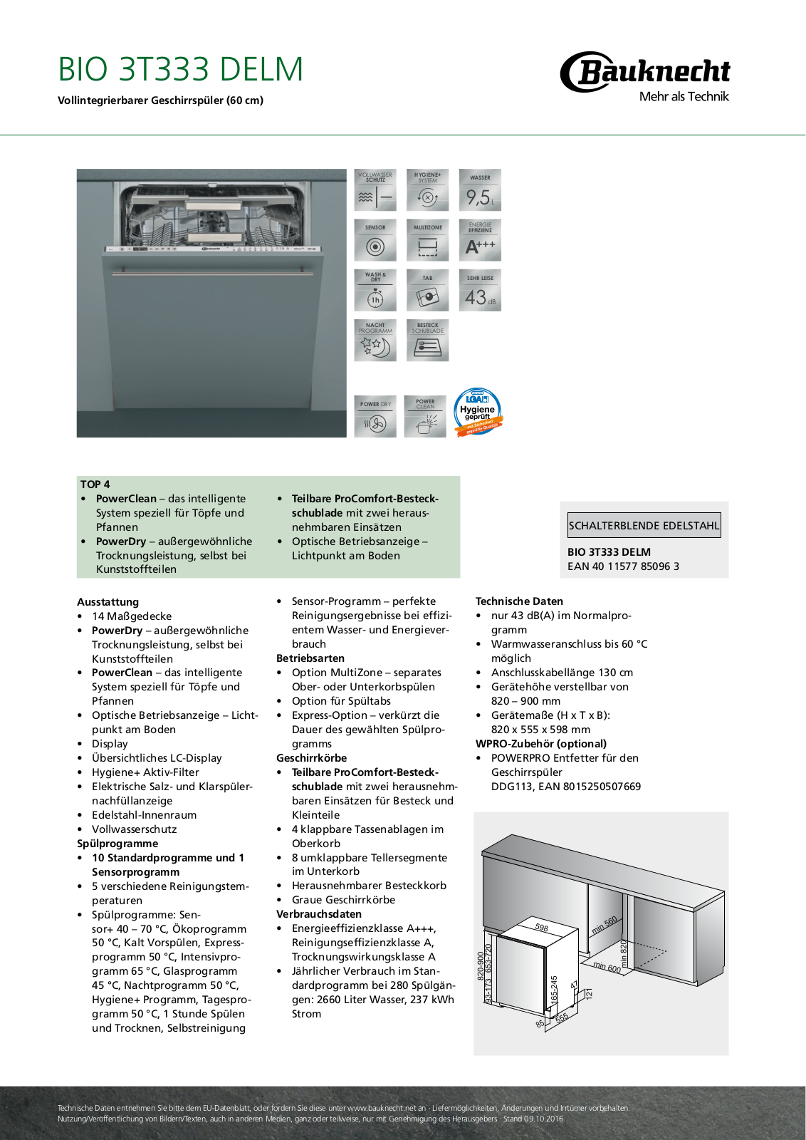 Bauknecht BIO 3T333 DELM User Manual