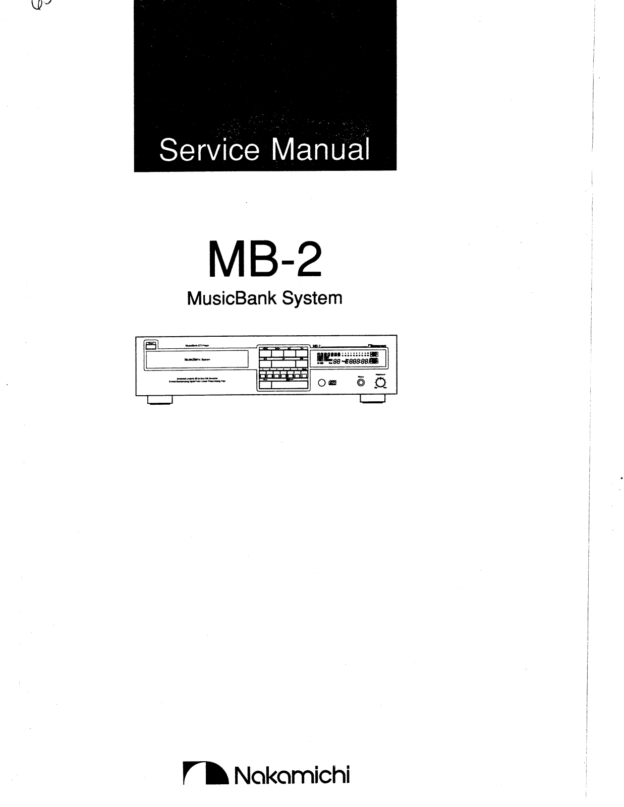 Nakamichi MB-2 Service manual