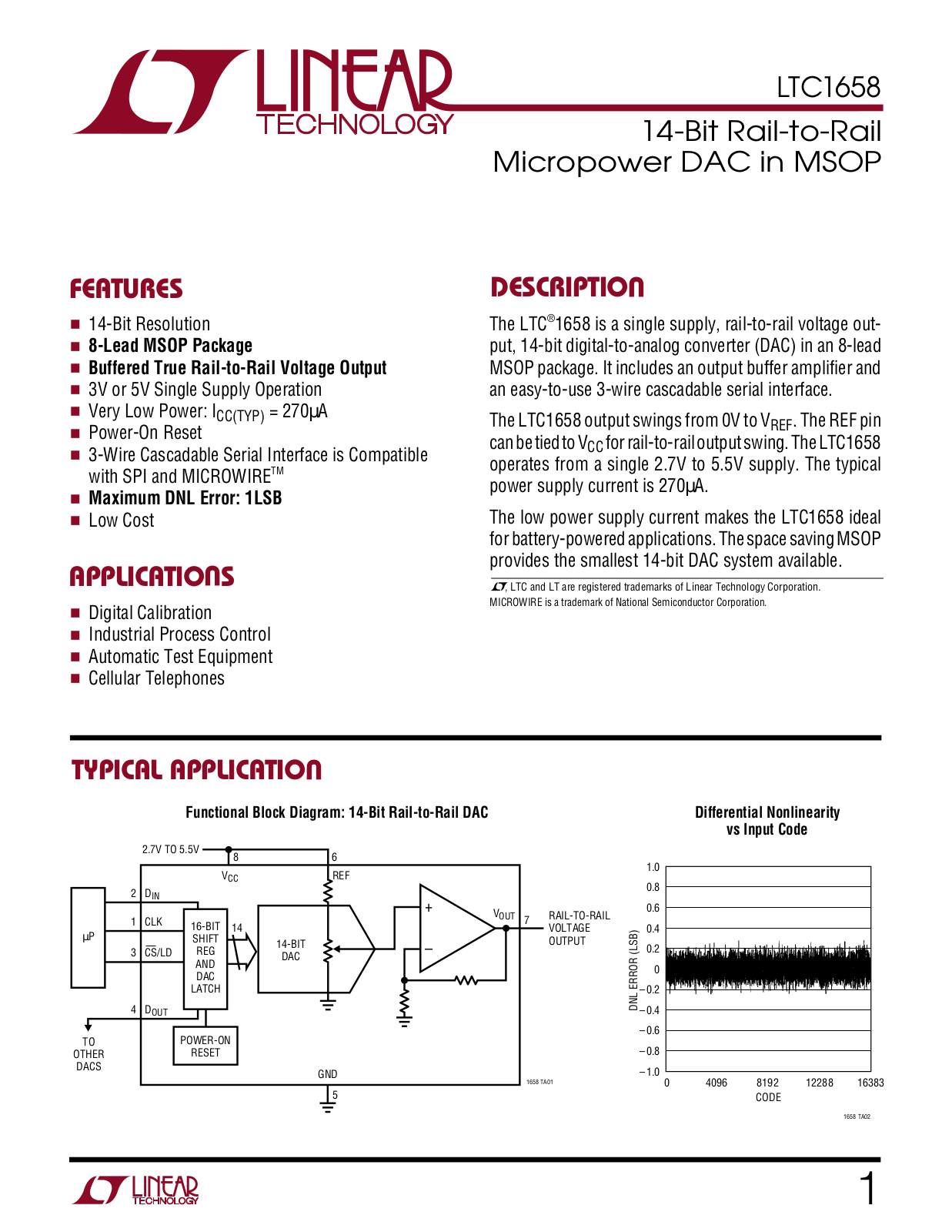 Linear Technology LTC1658 Datasheet