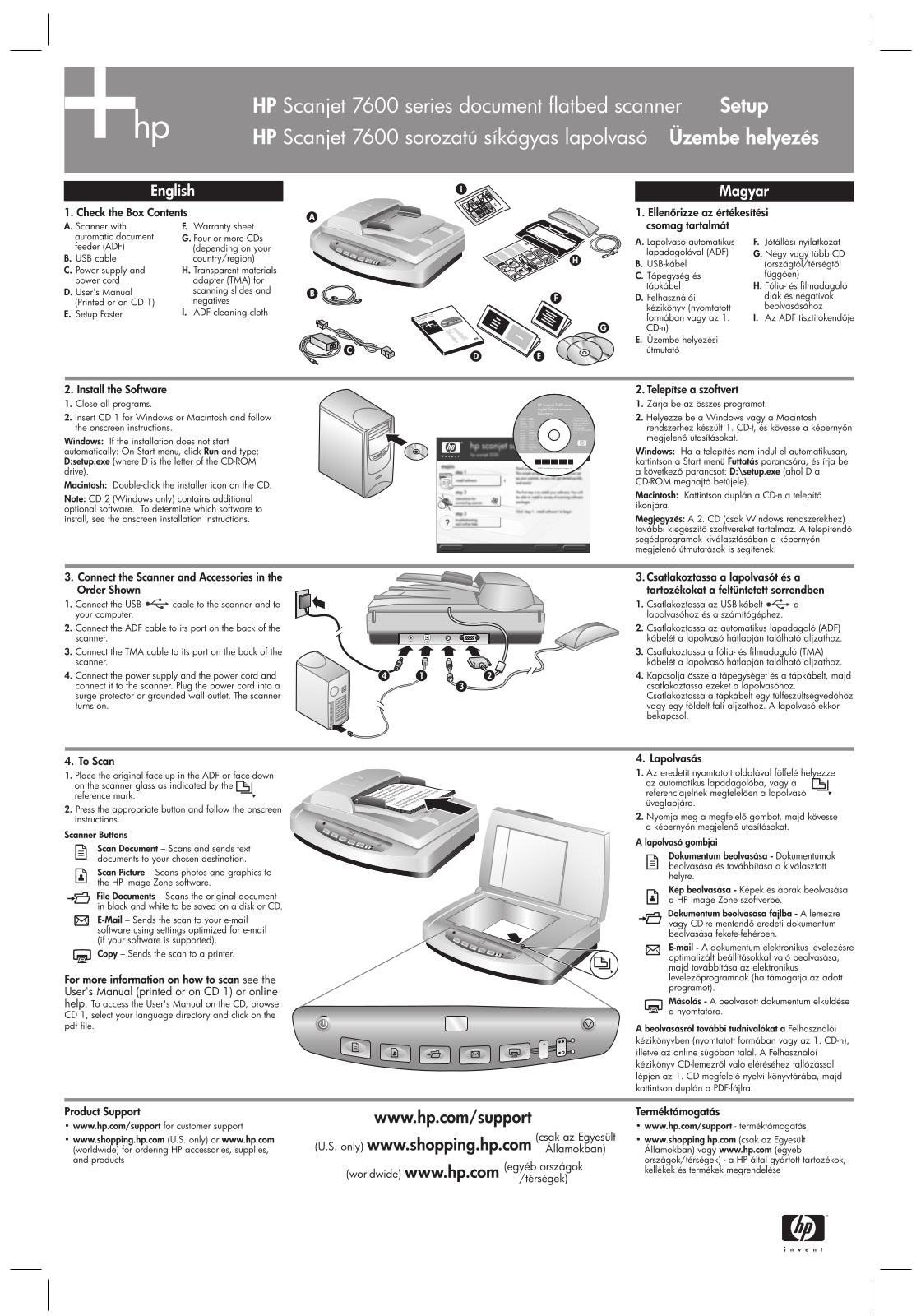 Hp SCANJET 7650, SCANJET 7650N User Manual