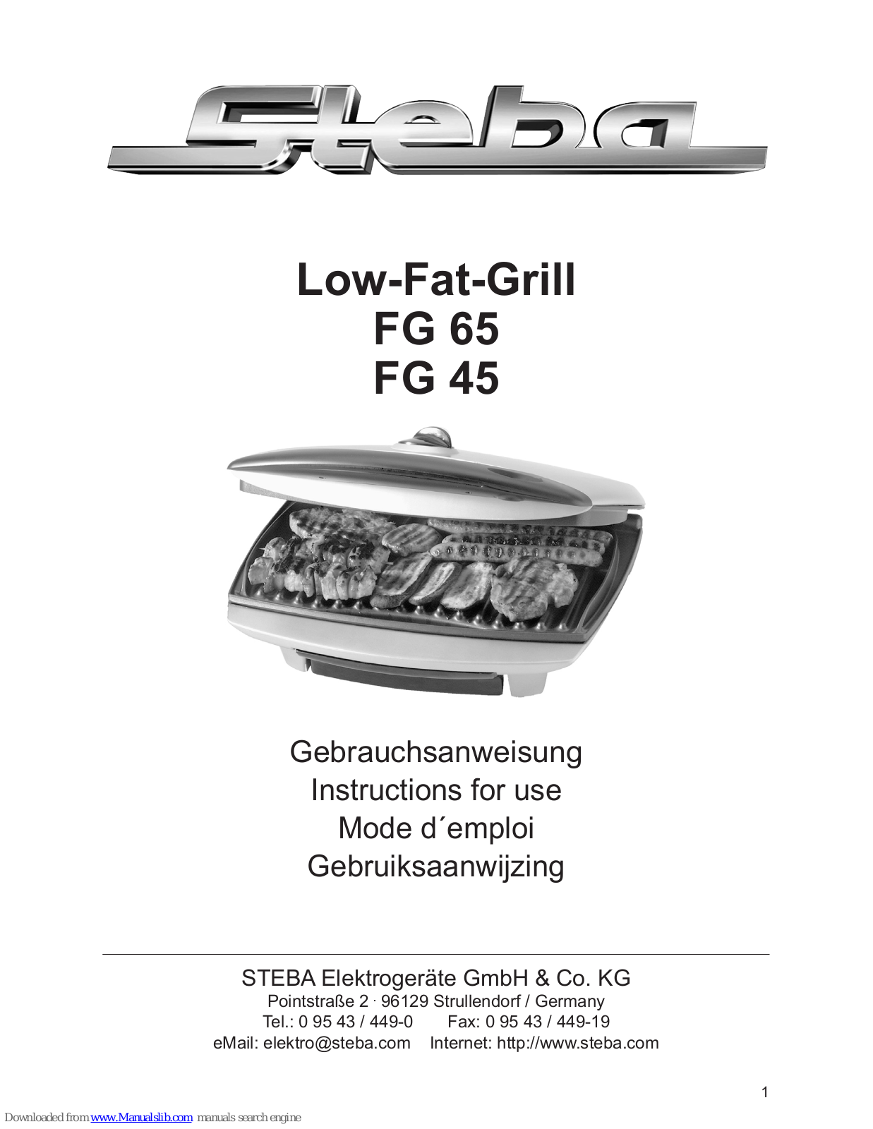 Steba FG 65, FG 45 Instructions For Use Manual