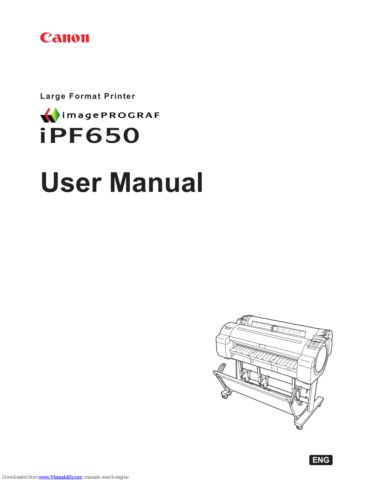 Canon iPF650 - imagePROGRAF Color Inkjet Printer User Manual